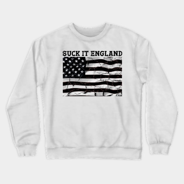 Suck It England Funny 4th of July George Washington 1776 Crewneck Sweatshirt by ALLAMDZ